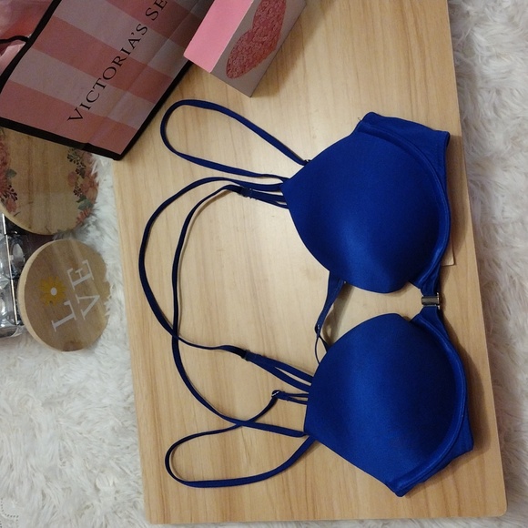 Victoria's Secret Deep Blue Very Sexy Push-up Strappy Bra 32B - Picture 1 of 8
